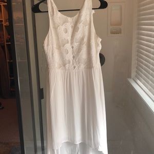 White lace top high low dress size medium